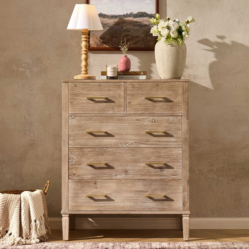 Dusklia - Sienna 5 Drawer Chest - Washed Wood