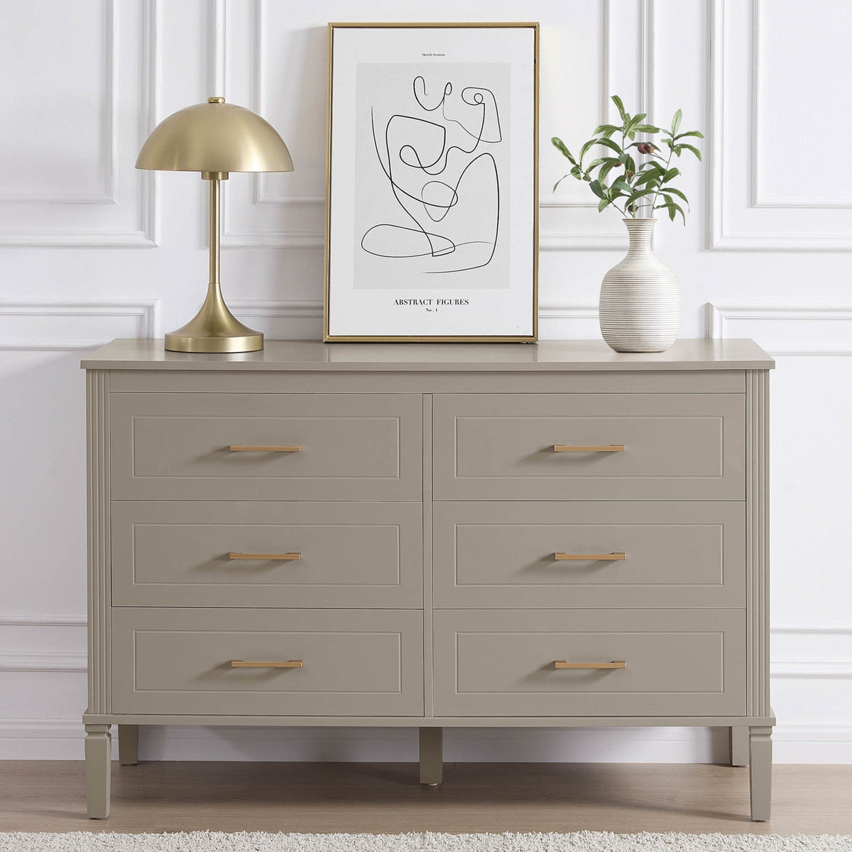 Dusklia - Sienna 6 Drawer Chest - Taupe