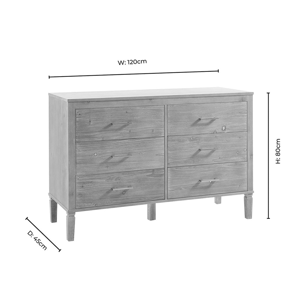 Dusklia - Sienna 6 Drawer Chest - Cream