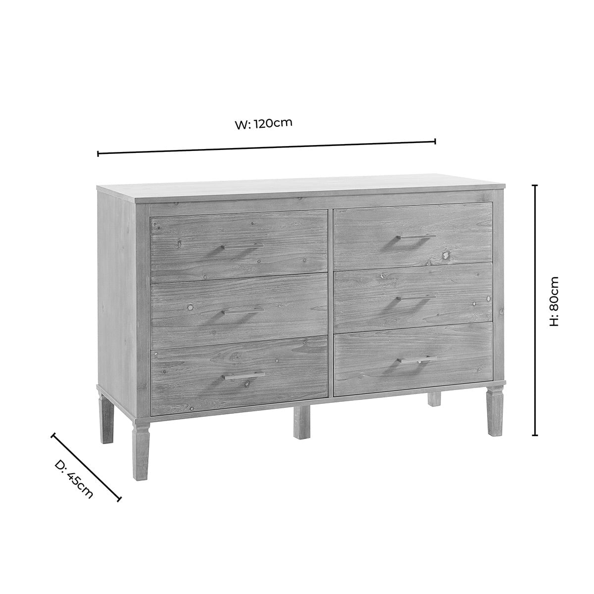 Dusklia - Sienna 6 Drawer Chest - Cream