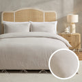 Dusklia - Sigrid 100% Cotton Yarn Dyed Stripe Duvet Cover & Pillowcase Set - Natural