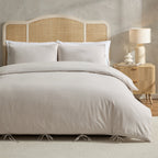 Dusklia - Sigrid 100% Cotton Yarn Dyed Stripe Duvet Cover & Pillowcase Set - Natural