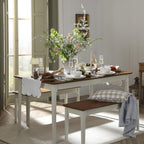 Dusklia - Simone Scallop Edge Table Runner - Off White/Olive
