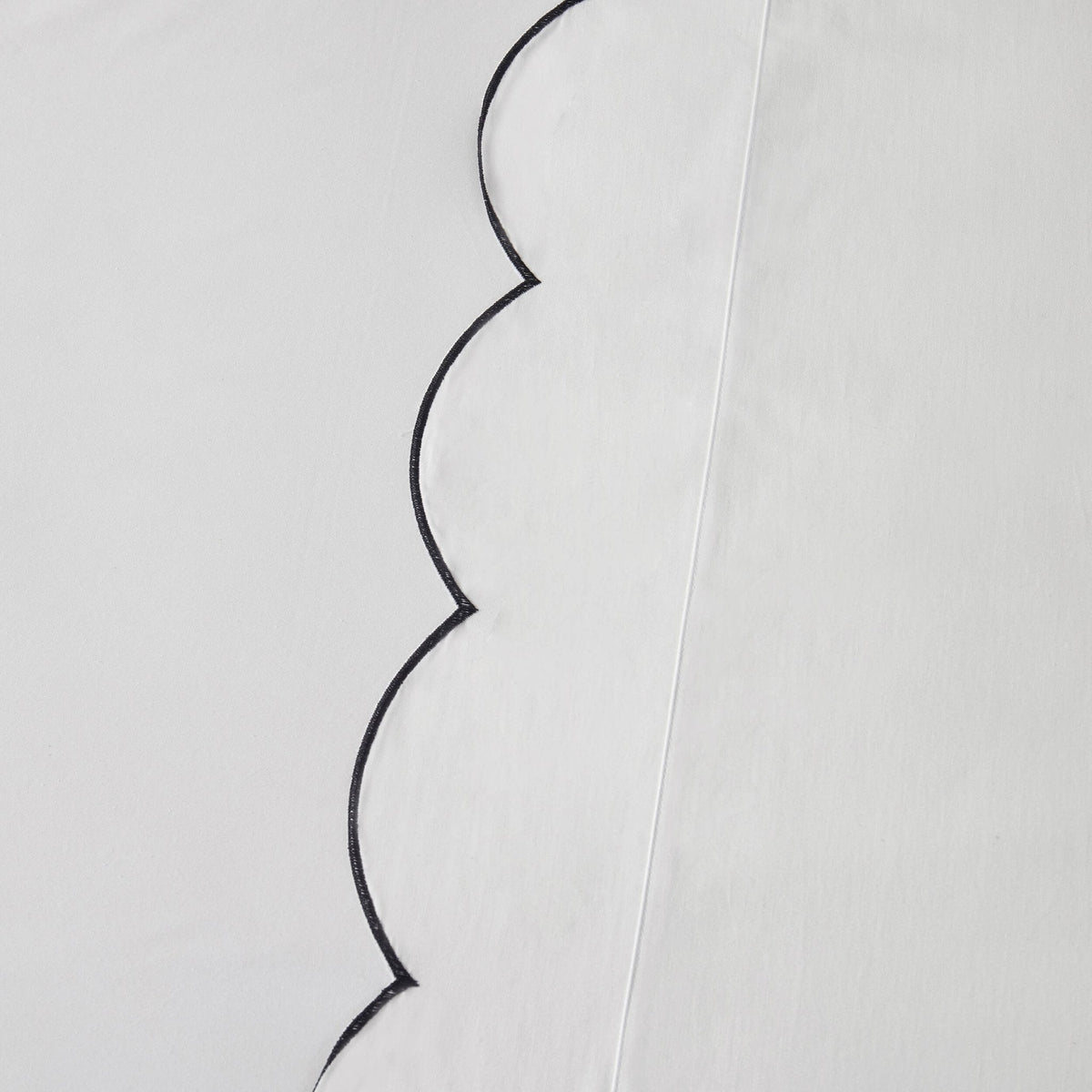 Dusklia - Pair of Simone Scallop Embroidered Edge Classic Pillowcase - Off White/Black