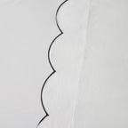 Dusklia - Simone 220 Thread Count Scallop Embroidered Edge Duvet Cover - Off White/Black