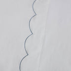 Dusklia - Pair of Simone Scallop Embroidered Edge Classic Pillowcase - White/Blue