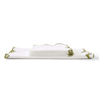 Dusklia - Simone Set of 4 Scallop Edge Napkins - Off White/Olive