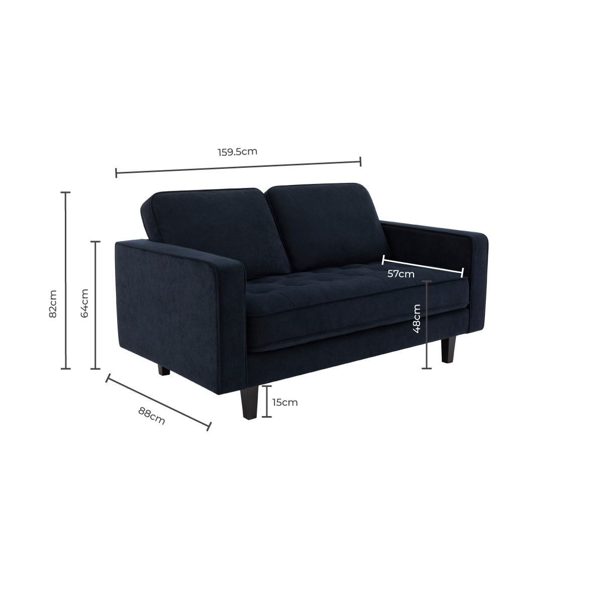 Dusklia - Sloane 2 Seater Sofa - Olive