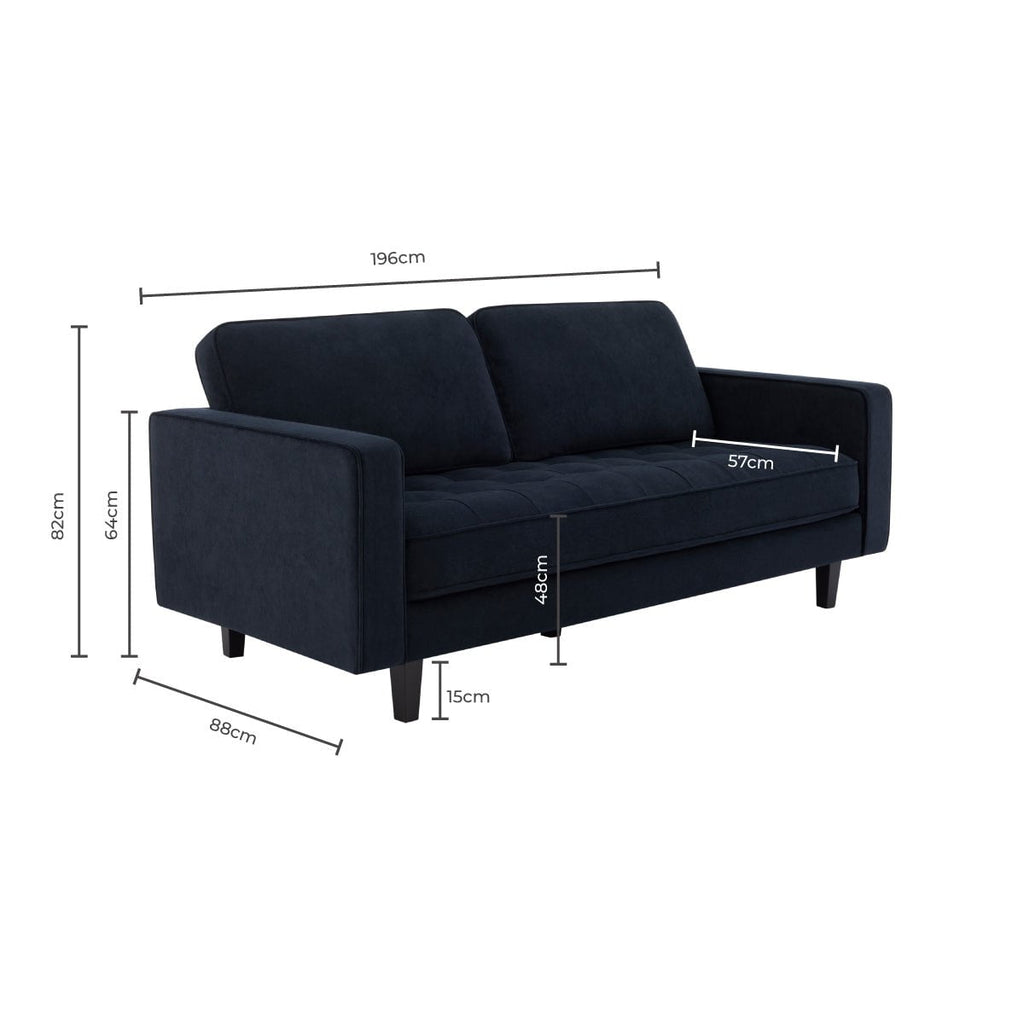 Dusklia - Sloane 3 Seater Sofa - Midnight