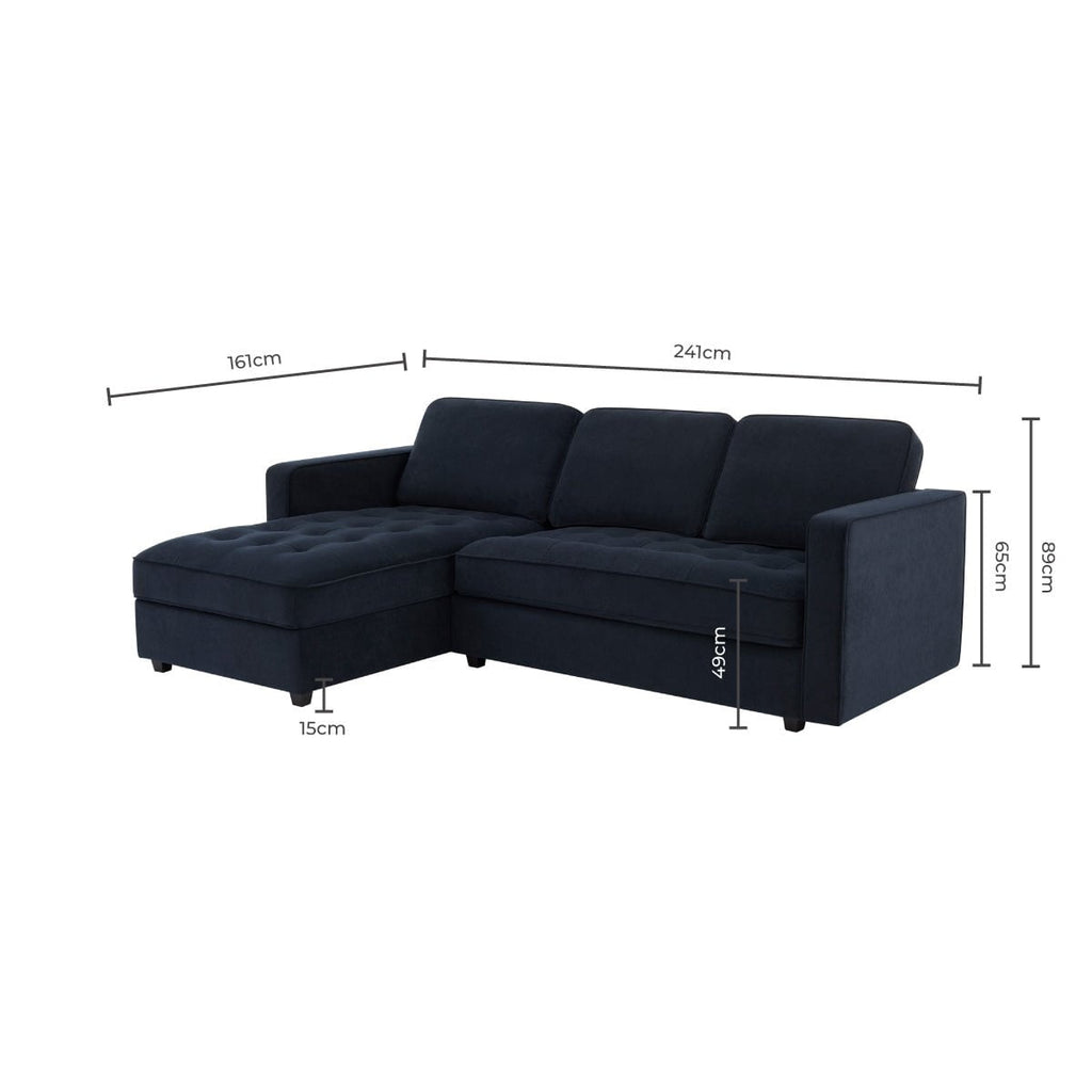 Dusklia - Sloane Left Hand Storage Chaise Sofa - Midnight