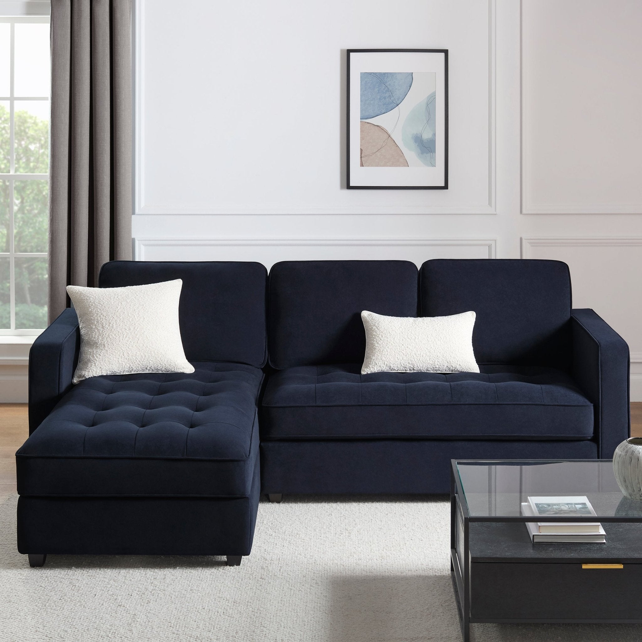 Dusklia - Sloane Left Hand Storage Chaise Sofa - Midnight