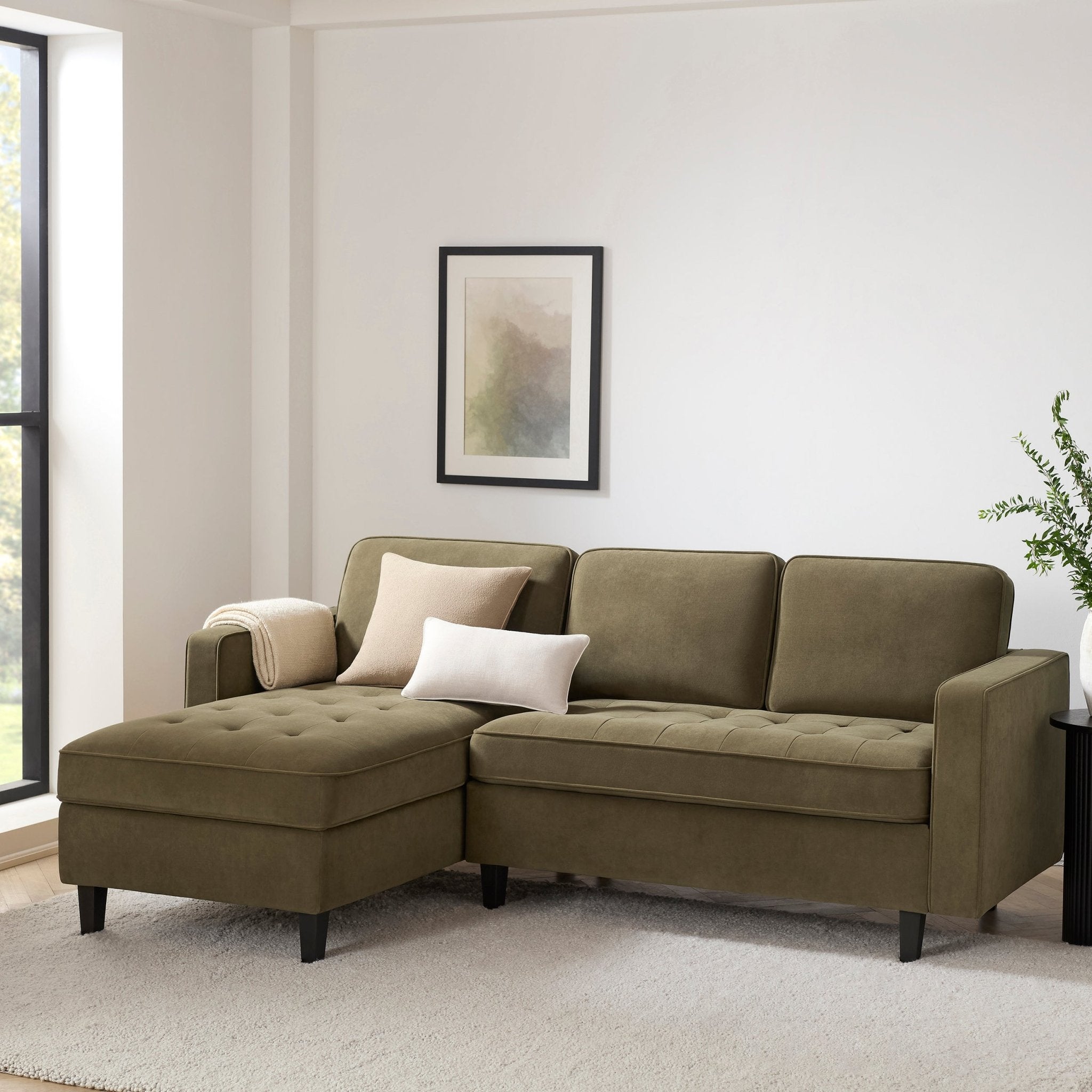 Dusklia - Sloane Left Hand Storage Chaise Sofa - Olive