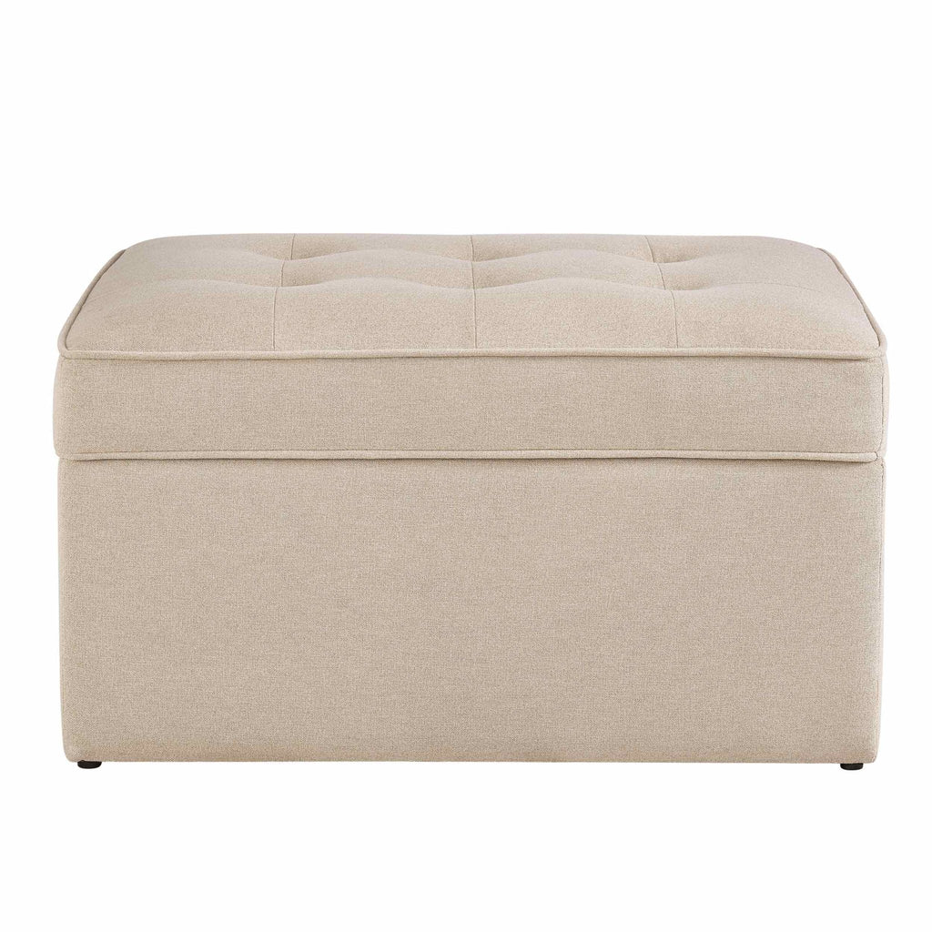 Dusklia - Sloane Ottoman Storage Pouffe - Oatmeal