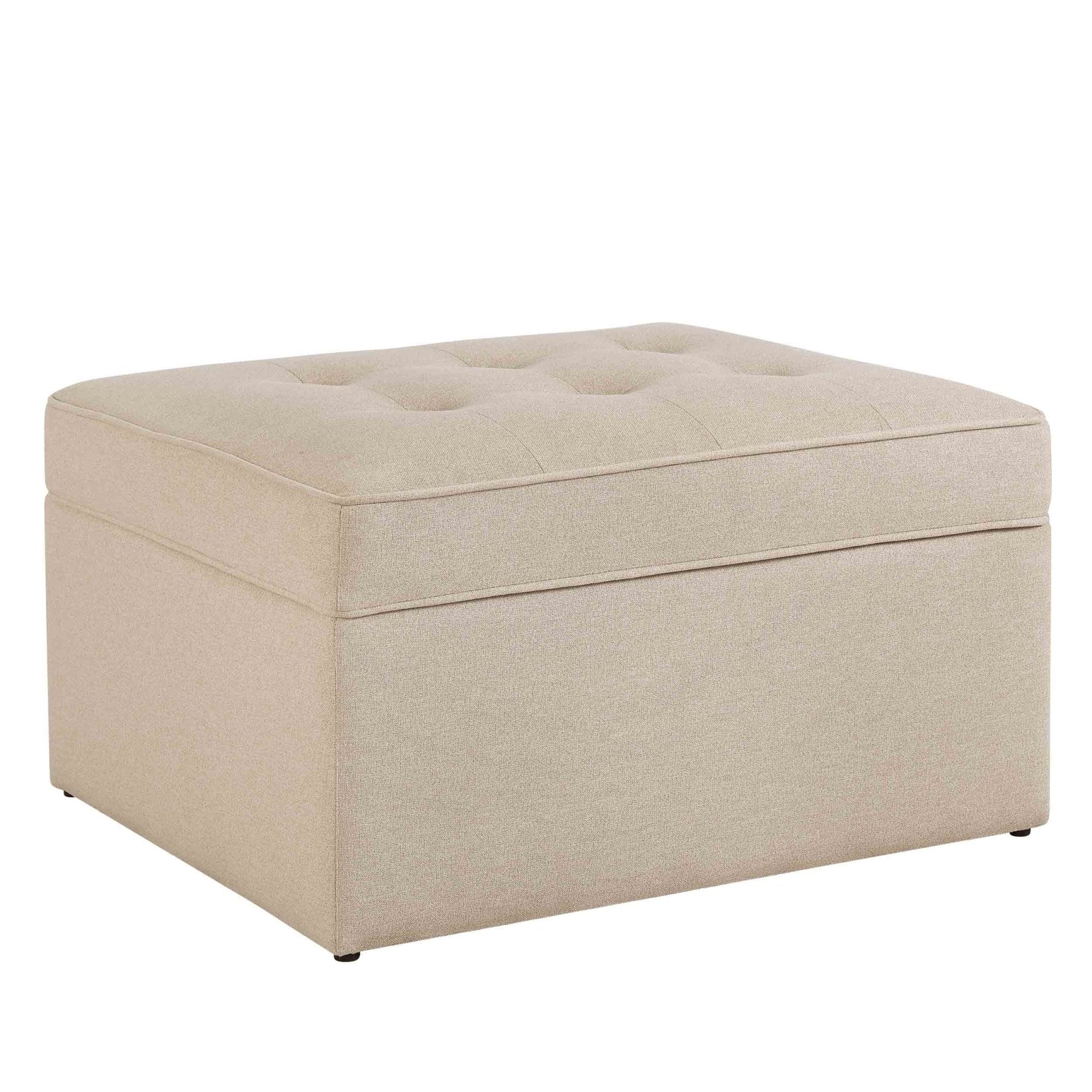 Dusklia - Sloane Ottoman Storage Pouffe - Oatmeal