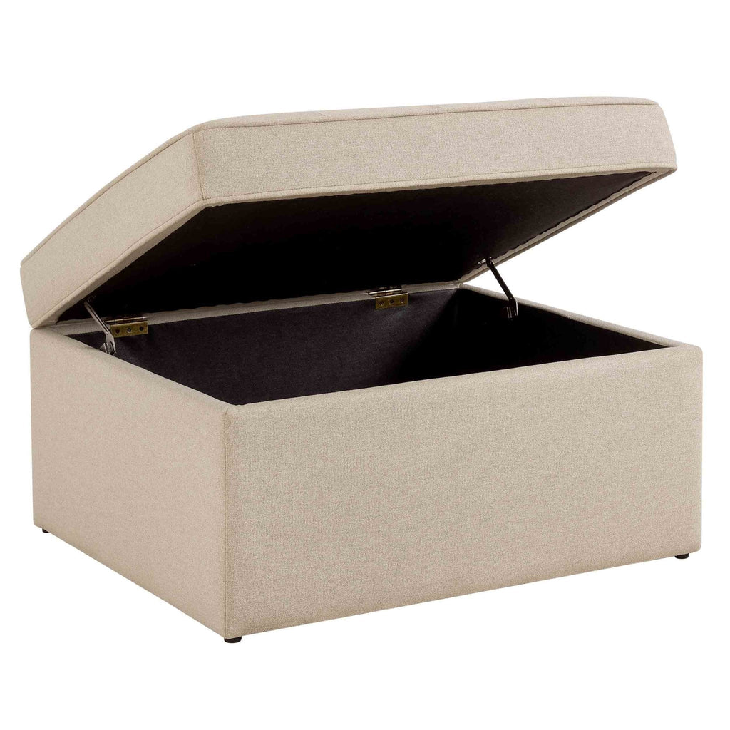 Dusklia - Sloane Ottoman Storage Pouffe - Oatmeal