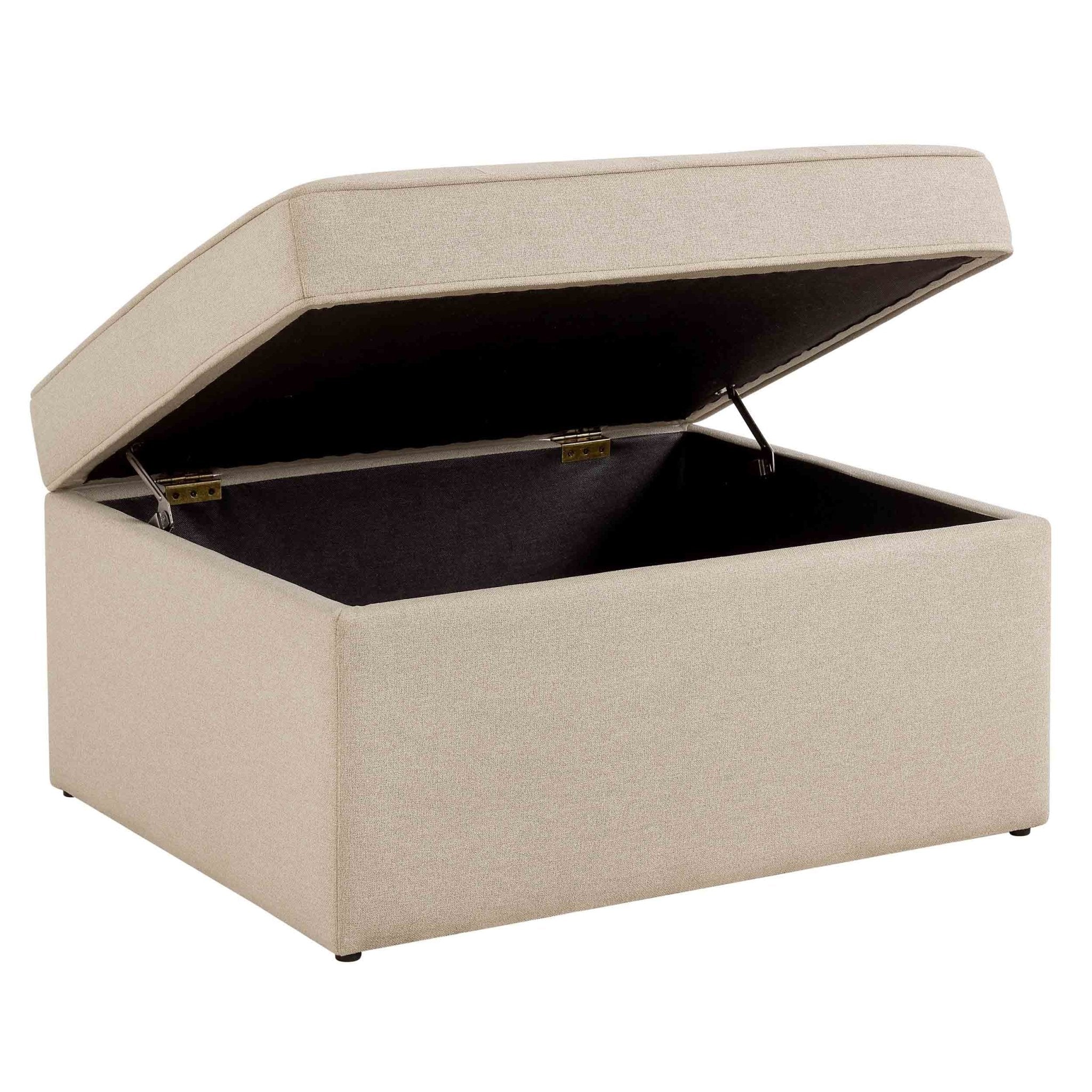 Dusklia - Sloane Ottoman Storage Pouffe - Oatmeal