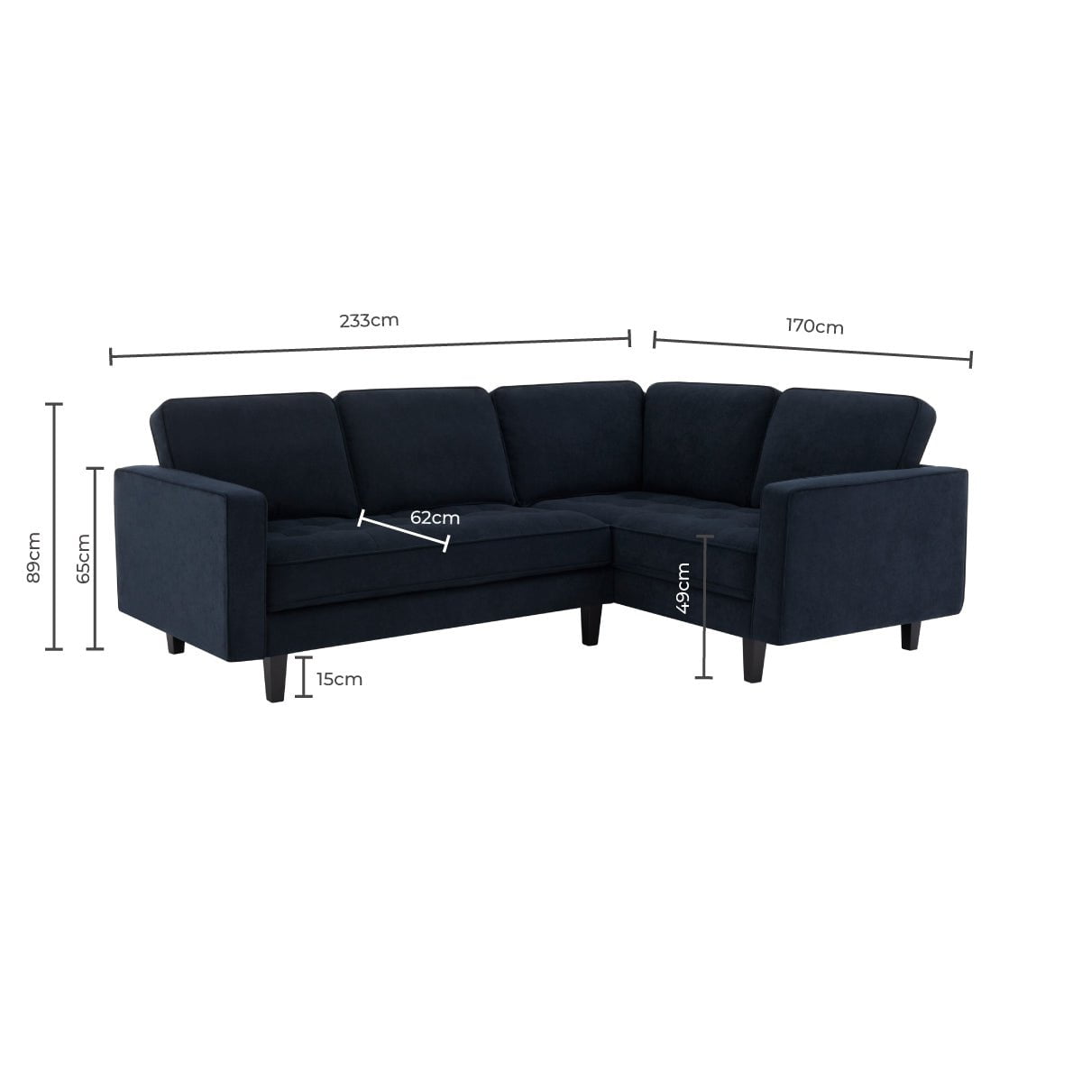 Dusklia - Sloane Right Hand Corner Sofa - Midnight