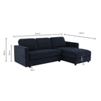 Dusklia - Sloane Right Hand Storage Chaise - Midnight