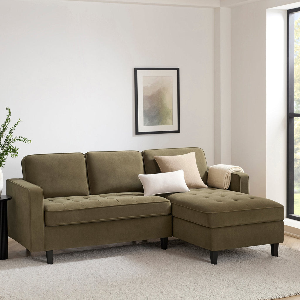 Dusklia - Sloane Right Hand Storage Chaise Sofa - Olive