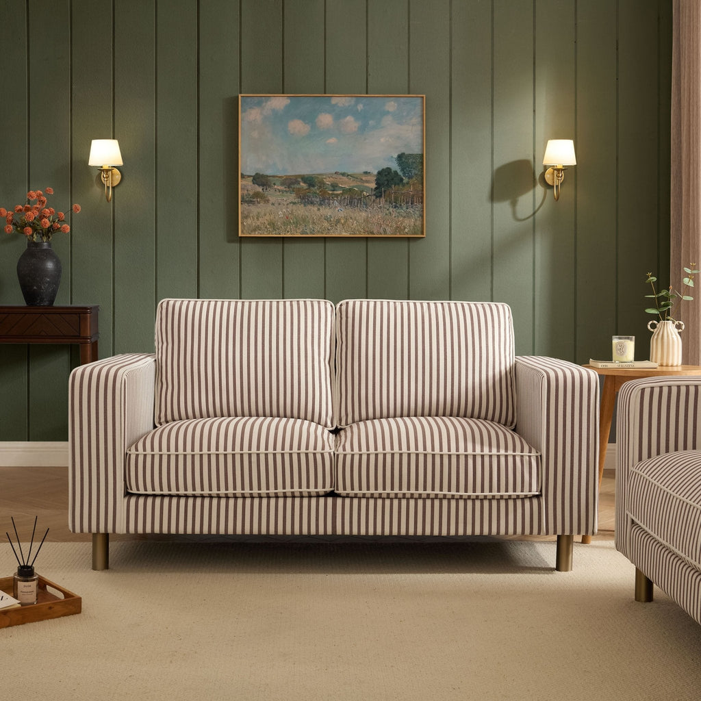 Dusklia - Soho 2 Seater Sofa - Chocolate Stripe