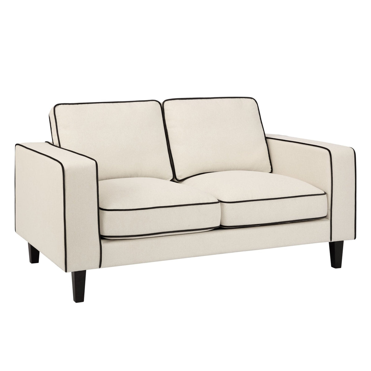 Dusklia - Soho 2 Seater Sofa - Cream Linen/Black