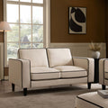 Dusklia - Soho 2 Seater Sofa - Cream Linen/Black