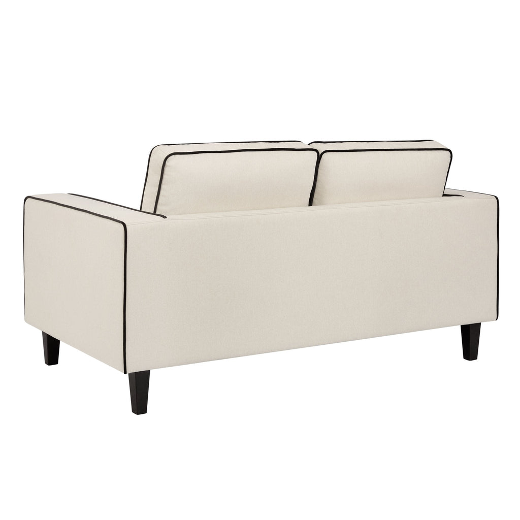 Dusklia - Soho 2 Seater Sofa - Cream Linen/Black