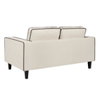 Dusklia - Soho 2 Seater Sofa - Cream Linen/Black