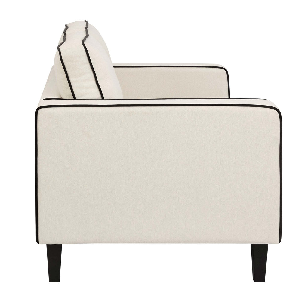 Dusklia - Soho 2 Seater Sofa - Cream Linen/Black