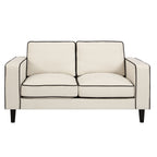 Dusklia - Soho 2 Seater Sofa - Cream Linen/Black
