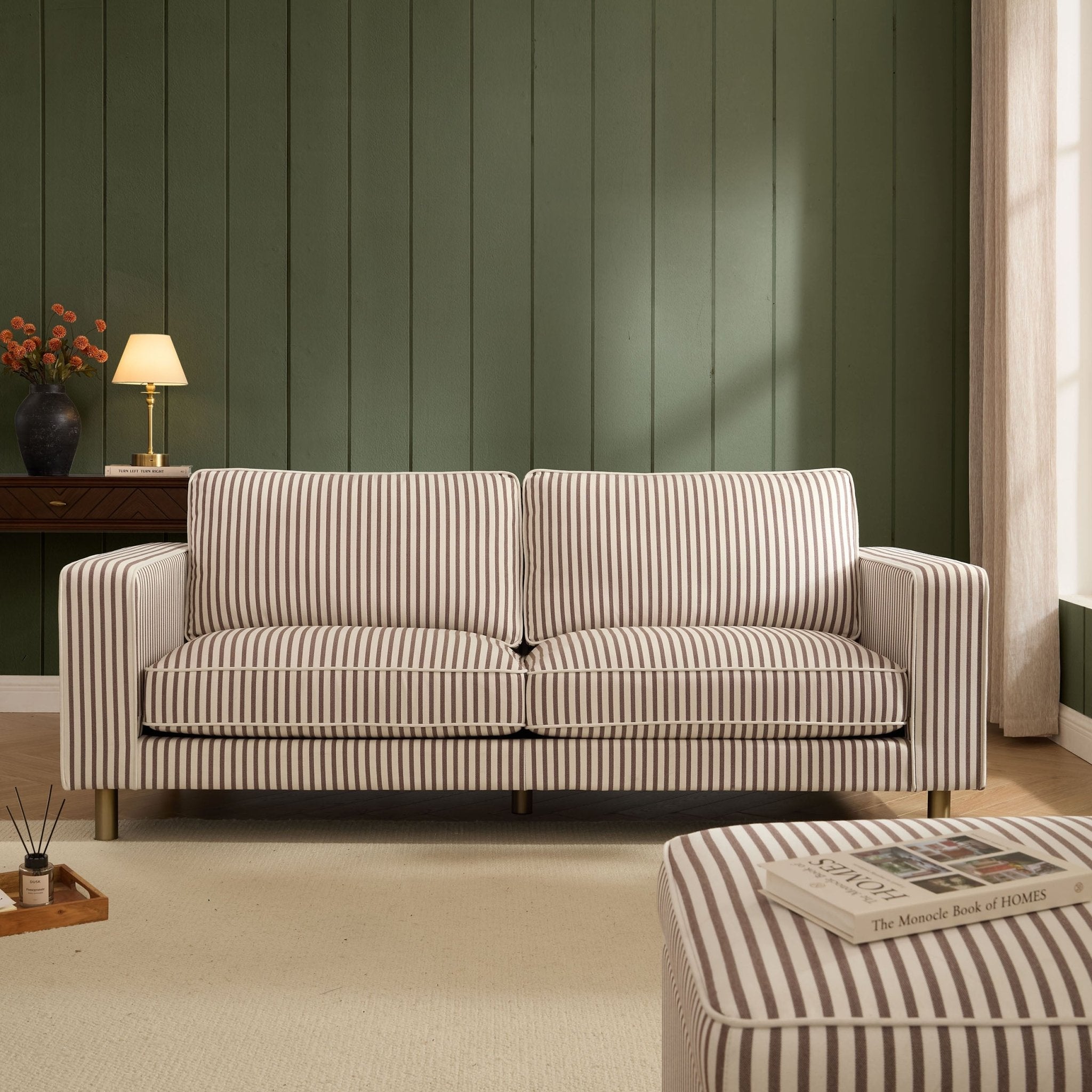 Dusklia - Soho 3 Seater Sofa - Chocolate Stripe