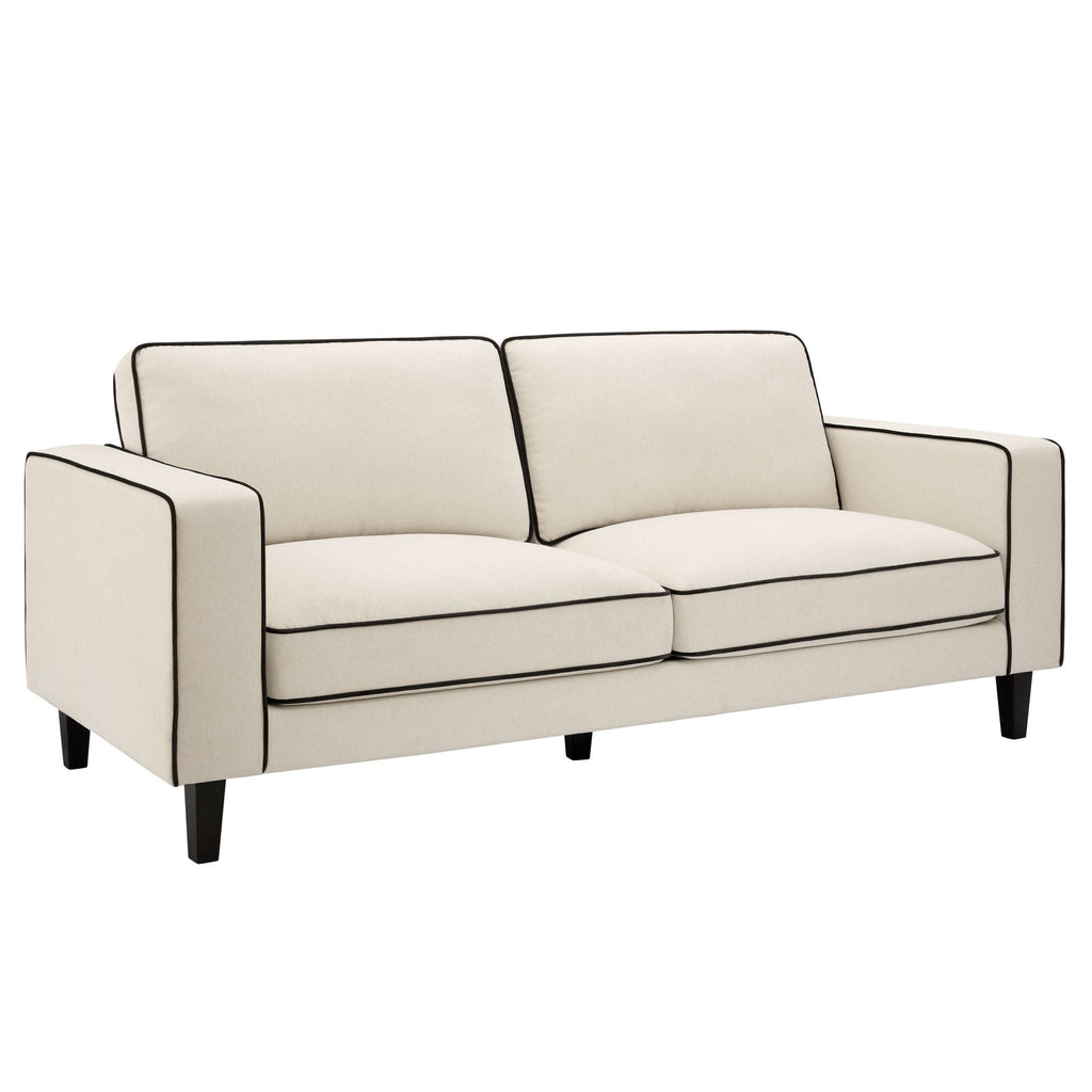 Dusklia - Soho 3 Seater Sofa - Cream Linen/Black