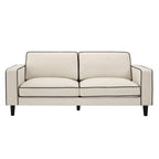 Dusklia - Soho 3 Seater Sofa - Cream Linen/Black