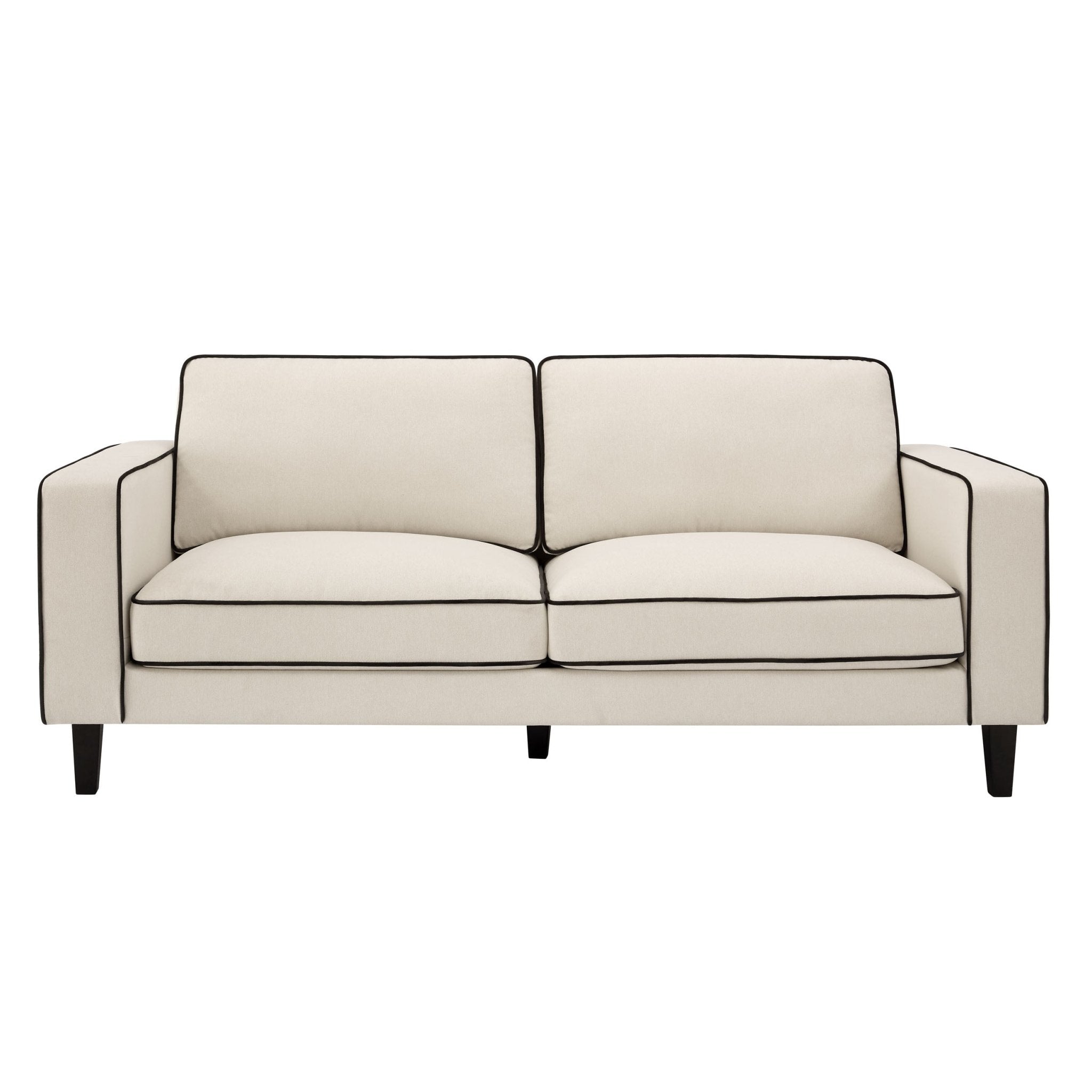 Dusklia - Soho 3 Seater Sofa - Cream Linen/Black