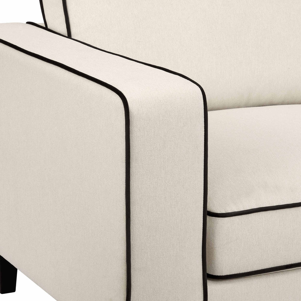 Dusklia - Soho 3 Seater Sofa - Cream Linen/Black