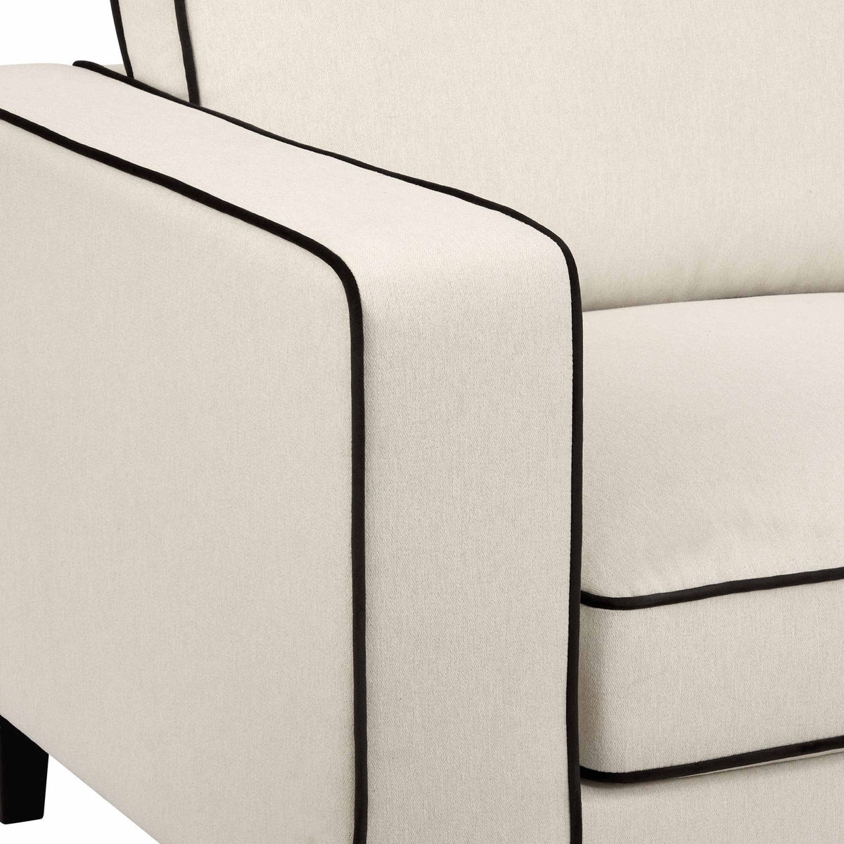 Dusklia - Soho 3 Seater Sofa - Cream Linen/Black