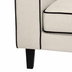 Dusklia - Soho 3 Seater Sofa - Cream Linen/Black