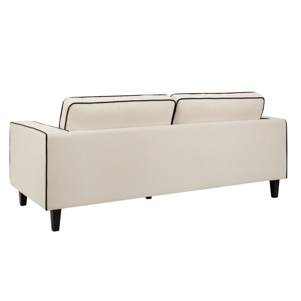Dusklia - Soho 3 Seater Sofa - Cream Linen/Black