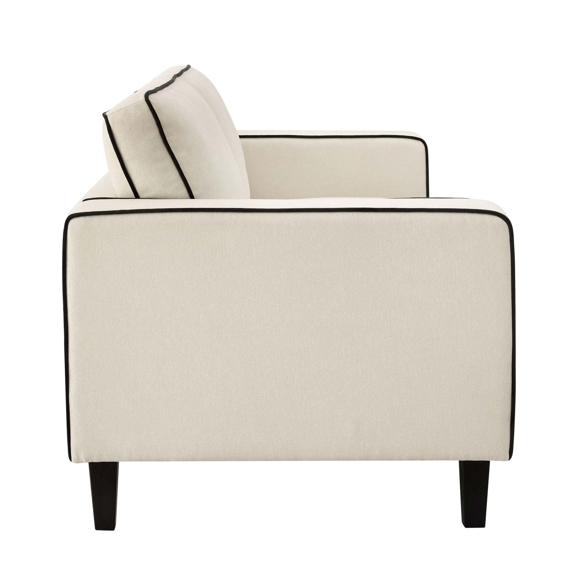 Dusklia - Soho 3 Seater Sofa - Cream Linen/Black