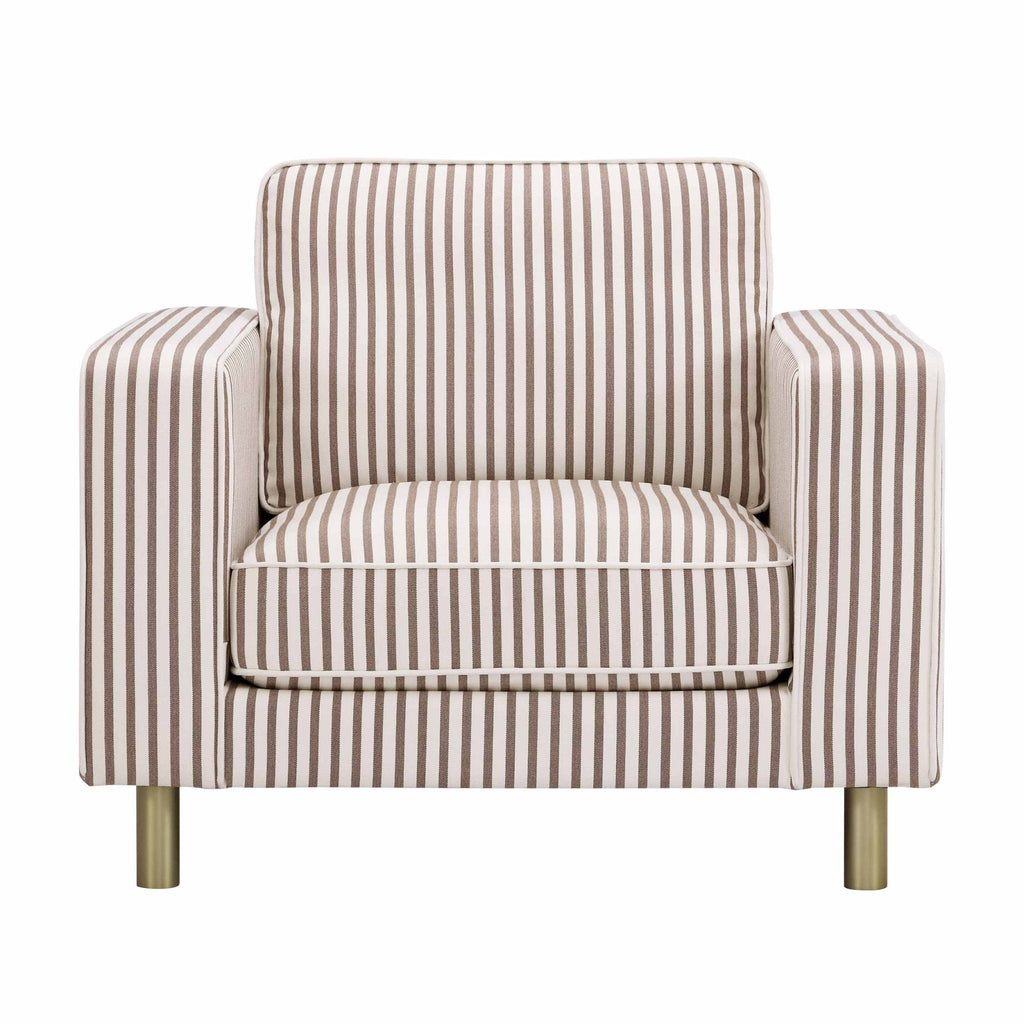 Dusklia - Soho Armchair -  Chocolate Stripe