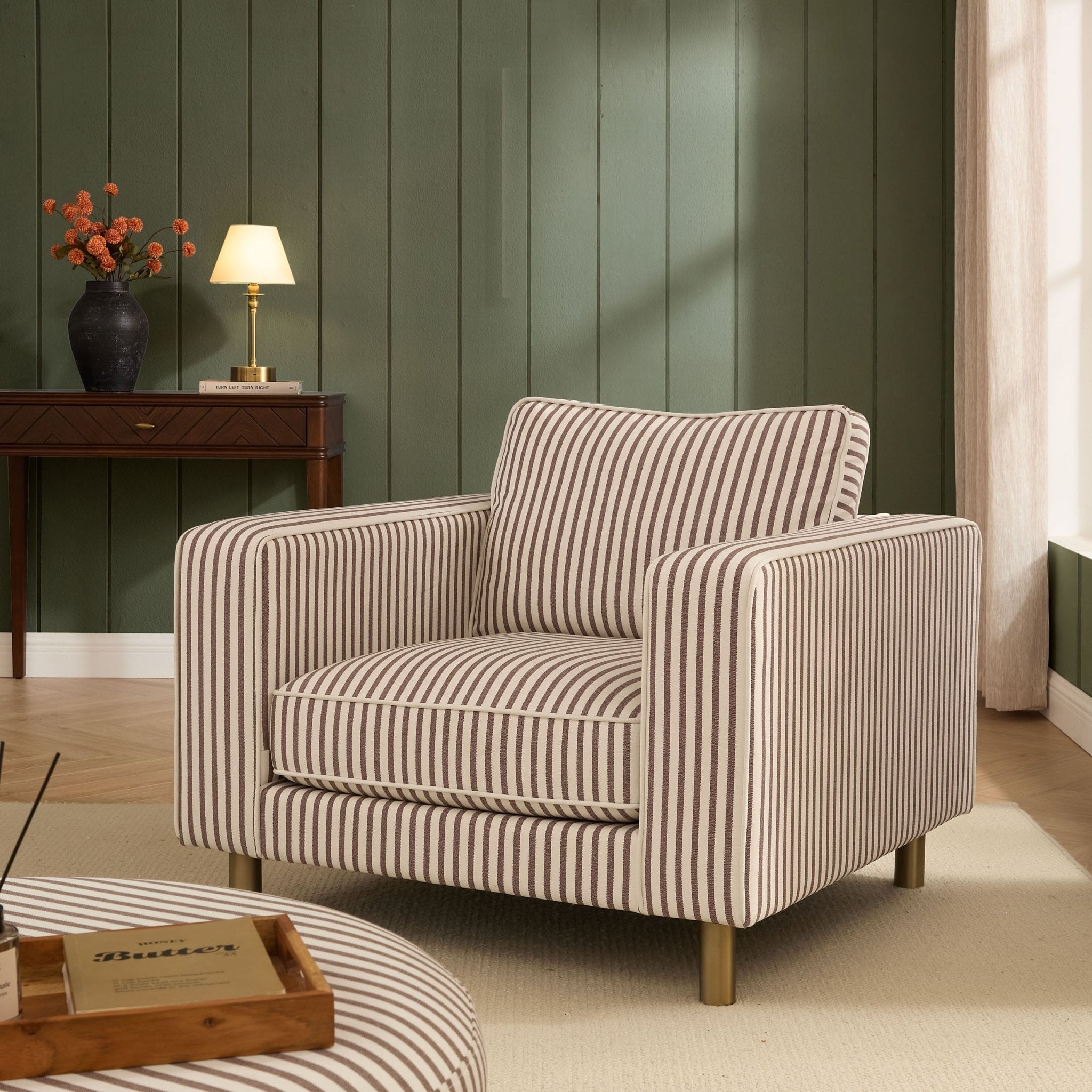Dusklia - Soho Armchair -  Chocolate Stripe