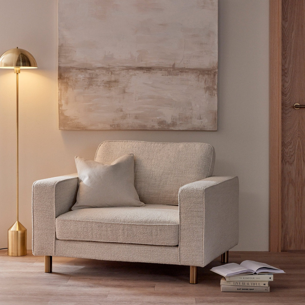 Dusklia - Soho Bouclé Loveseat - Ivory