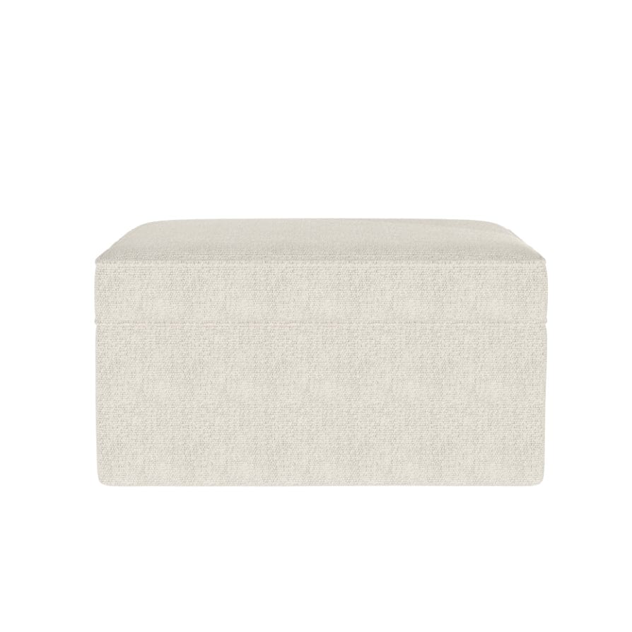 Dusklia - Soho Bouclé Ottoman Storage Pouffe - Ivory