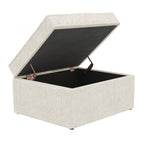 Dusklia - Soho Bouclé Ottoman Storage Pouffe - Ivory
