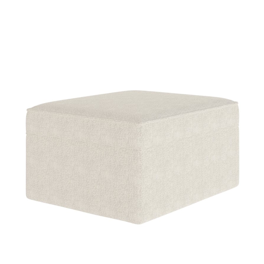 Dusklia - Soho Bouclé Ottoman Storage Pouffe - Ivory