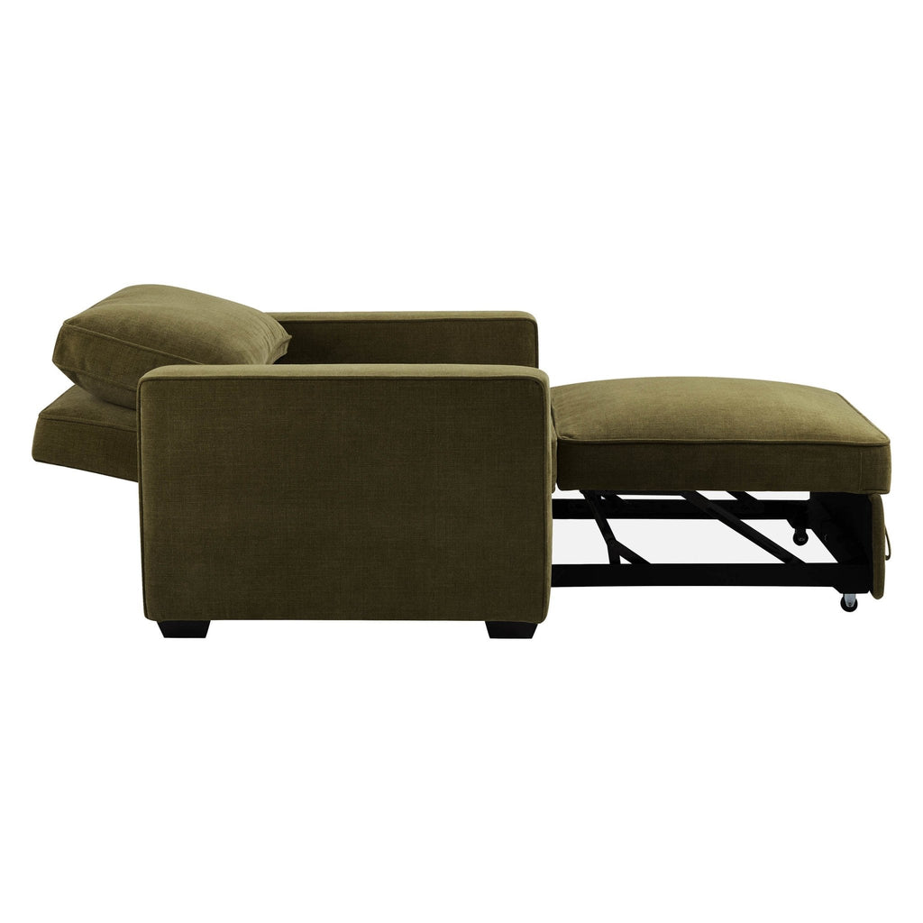 Dusklia - Soho Chair Bed - Chenille Olive