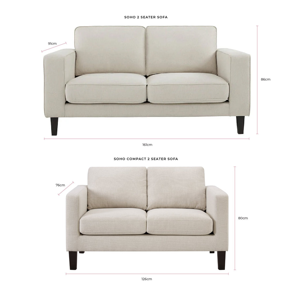 Dusklia - Soho Small 2 Seater Sofa - Grey