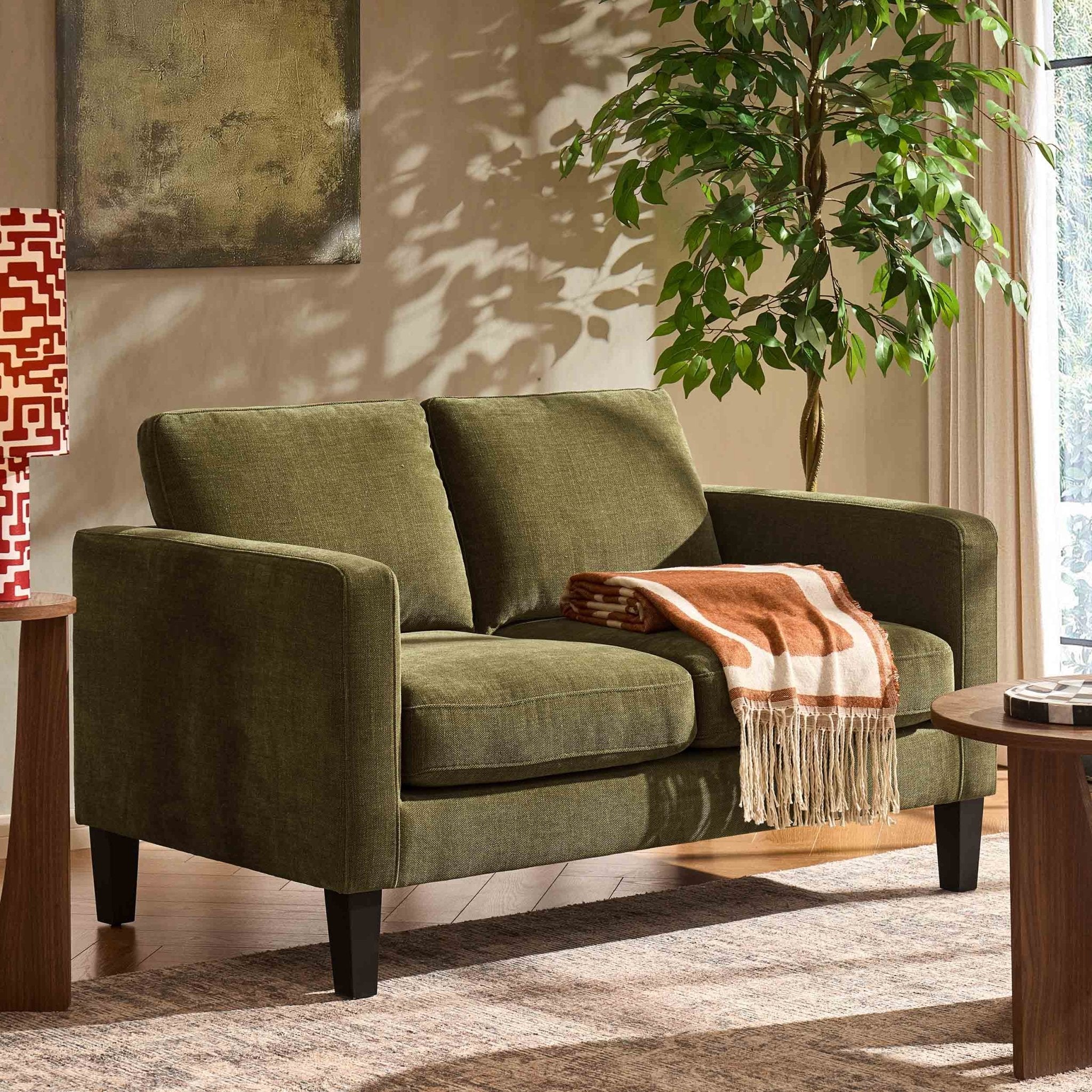 Dusklia - Soho Small 2 Seater Sofa - Chenille Olive