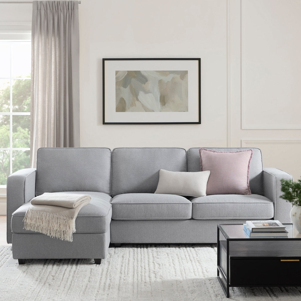 Dusklia - Soho Left Hand Storage Chaise Sofa - Mid Grey