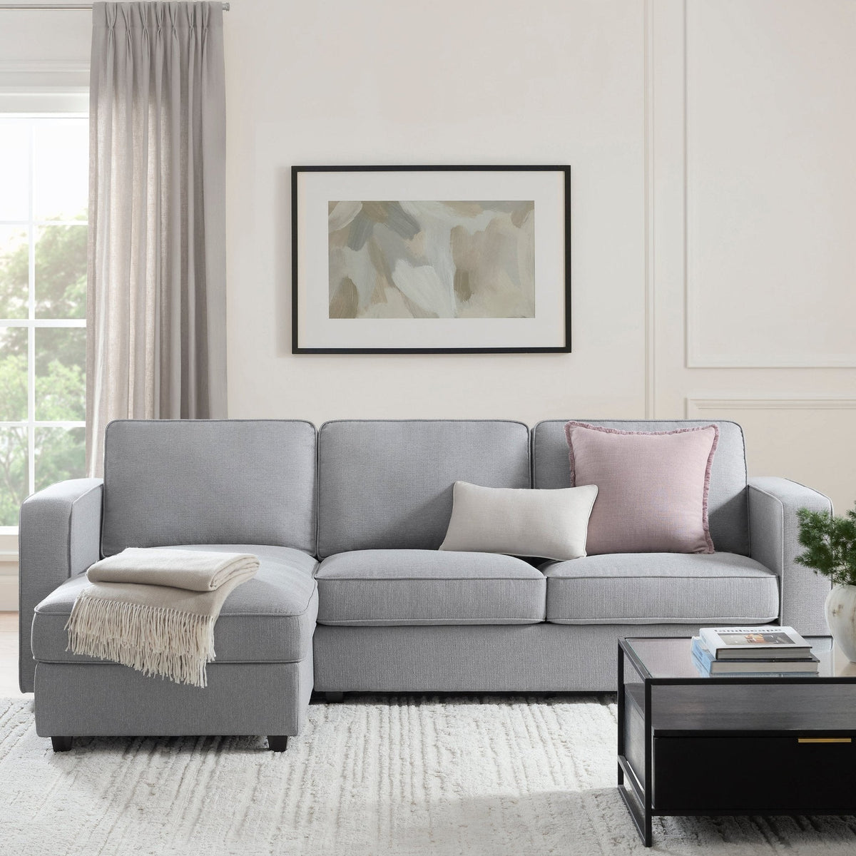 Dusklia - Soho Left Hand Storage Chaise Sofa - Mid Grey
